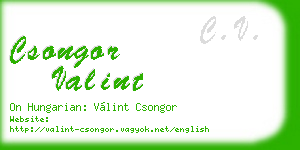 csongor valint business card